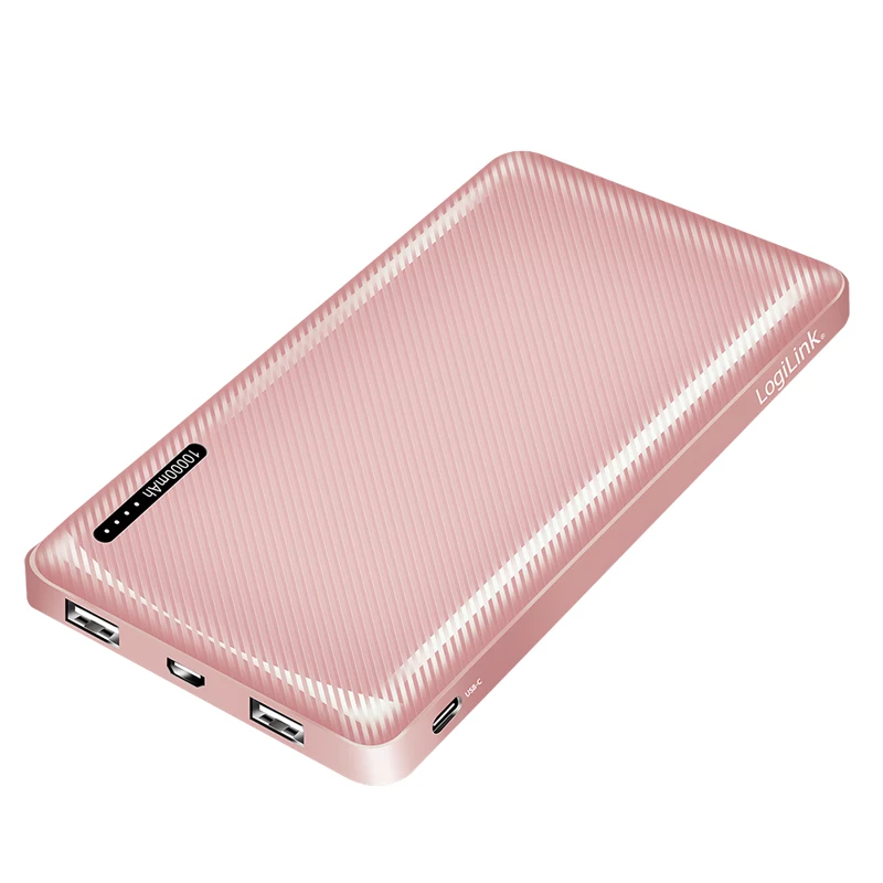 Batería externa móvil LogiLink 10000 mAh LiPo USB-C PD Rosa