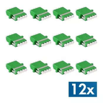 LogiLink set de adaptadores de fibra óptica LC Quad, 12 uds., verde, con brida, SC Duplex Breakout