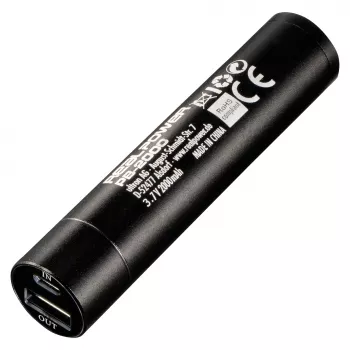 RealPower PB2000 batería externa de aluminio 2000 mAh, negra