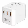 LogiLink PA0356 cargador de viaje USB-A/C 20W GaN 3 puertos blanco