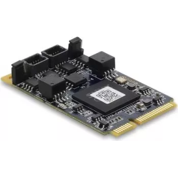 DELOCK 63002 tarjeta de interfaz Mini PCIe CAN 2.0 / CAN FD, 2 x D-Sub 9 pines, hasta 8 Mbps, aislamiento galvánico y protección contra sobretensión