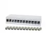LogiLink NK4093 panel de parcheo de sobremesa Cat.6A, 12 puertos, gris claro (RAL 7035), blindado, acero sin tornillos
