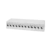 LogiLink NK4093 panel de parcheo de sobremesa Cat.6A, 12 puertos, gris claro (RAL 7035), blindado, acero sin tornillos