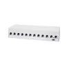 LogiLink NK4093 panel de parcheo de sobremesa Cat.6A, 12 puertos, gris claro (RAL 7035), blindado, acero sin tornillos