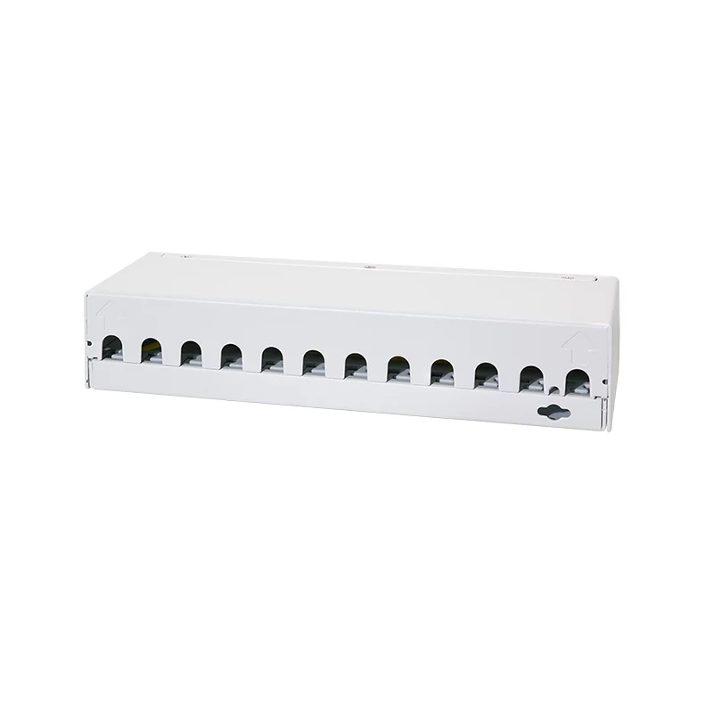 LogiLink NK4093 panel de parcheo de sobremesa Cat.6A, 12 puertos, gris claro (RAL 7035), blindado, acero sin tornillos