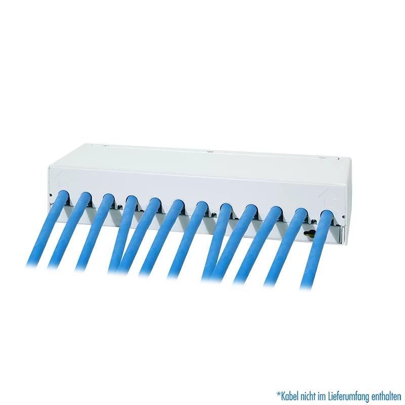 LogiLink NK4093 panel de parcheo de sobremesa Cat.6A, 12 puertos, gris claro (RAL 7035), blindado, acero sin tornillos