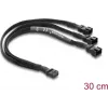 Delock cable divisor de ventilador 1 x conector hembra PWM de 4 pines a 2 x conector macho PWM de 4 pines (el segundo con 3 pines ocupados) funda trenzada 30 cm negro