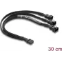 Delock cable divisor de ventilador 1 x conector hembra PWM de 4 pines a 2 x conector macho PWM de 4 pines (el segundo con 3 pines ocupados) funda trenzada 30 cm negro