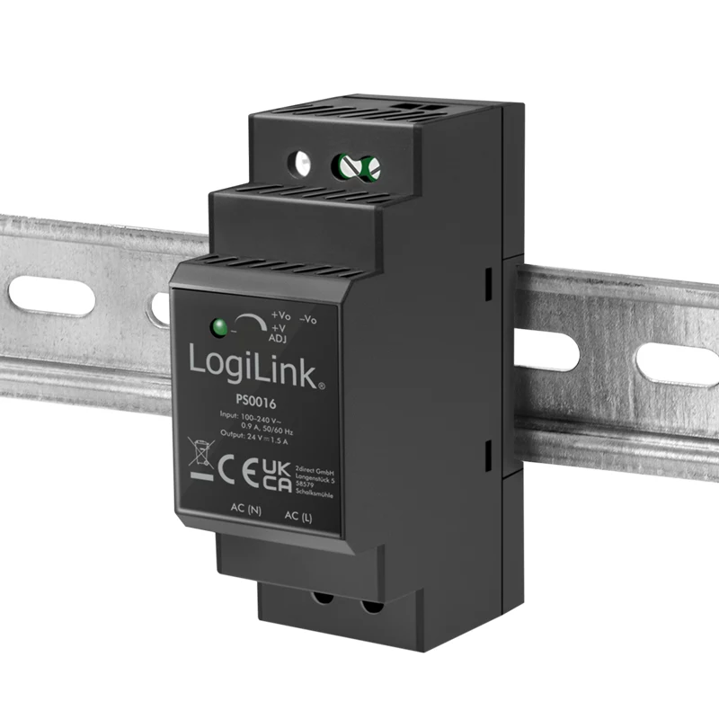 LogiLink PS0016 Fuente de alimentación para carril DIN, 36 W 24 V