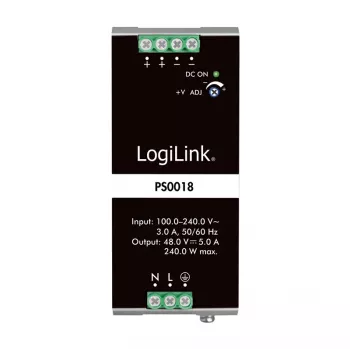 LogiLink fuente de alimentación profesional para carril DIN 240 W 48 V