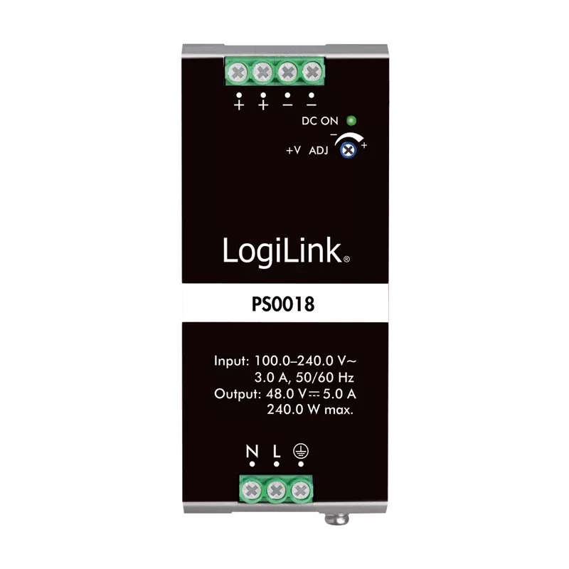 LogiLink fuente de alimentación profesional para carril DIN 240 W 48 V