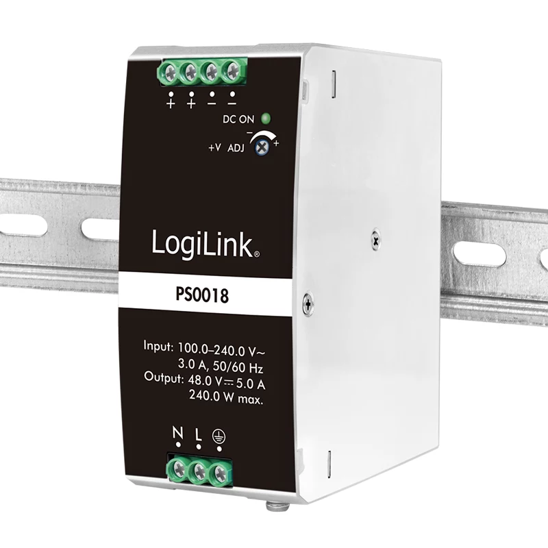 LogiLink fuente de alimentación profesional para carril DIN 240 W 48 V