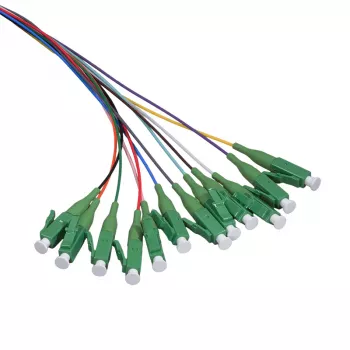 LogiLink set de pigtails de fibra 12 x LC/APC OS2 (G657.A1), 2m, colores, conector verde