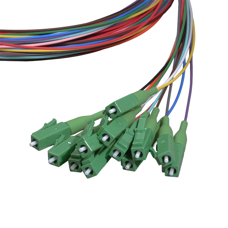 LogiLink set de pigtails de fibra 12 x LC/APC OS2 (G657.A1), 2m, colores, conector verde
