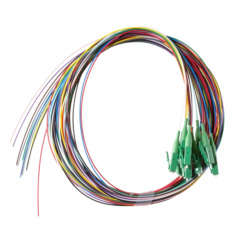 LogiLink set de pigtails de fibra 12 x LC/APC OS2 (G657.A1), 2m, colores, conector verde