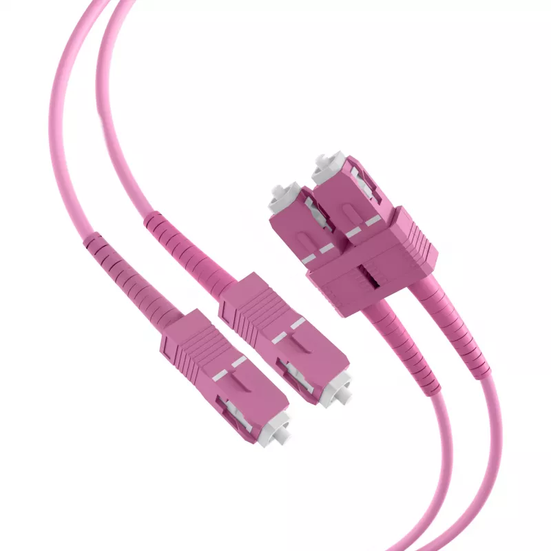EFB Elektronik O0318.1-1.2 cable de red de fibra óptica SC dúplex OM4 multimodo, 1m, violeta, LSZH