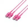EFB Elektronik O0318.1-1.2 cable de red de fibra óptica SC dúplex OM4 multimodo, 1m, violeta, LSZH