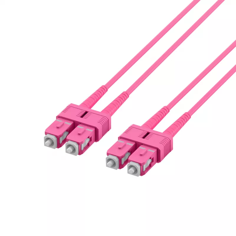 EFB Elektronik O0318.1-1.2 cable de red de fibra óptica SC dúplex OM4 multimodo, 1m, violeta, LSZH