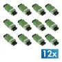 LogiLink adaptador de fibra óptica SC simplex, verde, sin brida, pack de 12