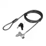 LogiLink NBS015 candado universal con llave para portátiles, ultrabooks, MacBook Pro y tablets – cable de acero galvanizado, 2 m, negro/plata