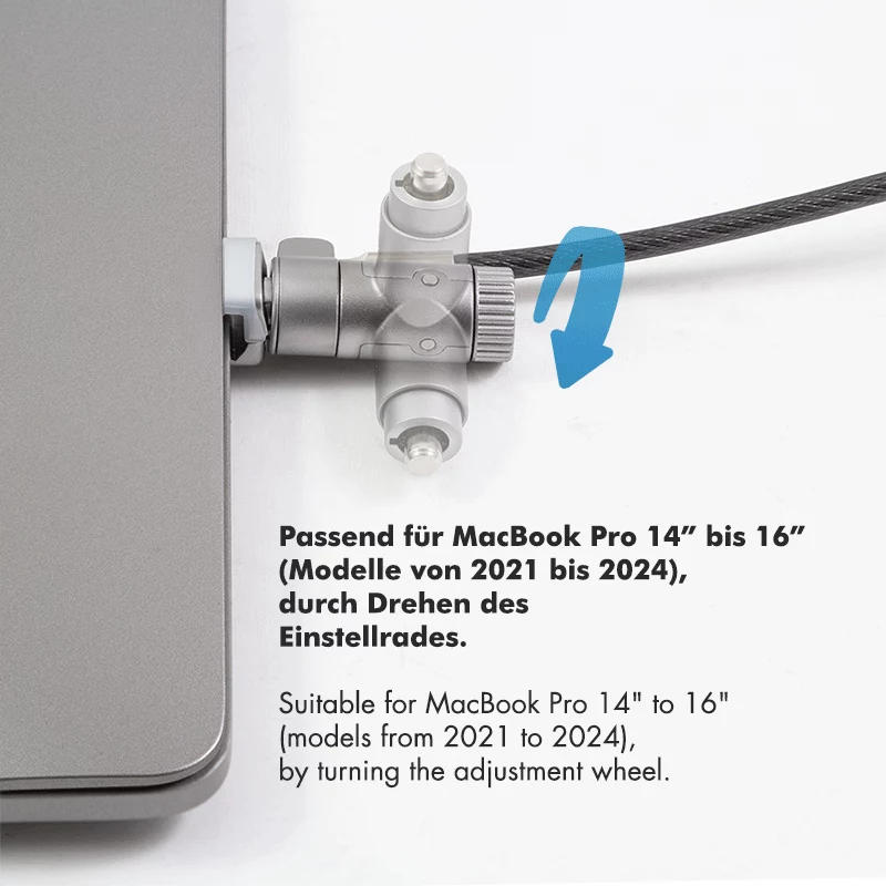 LogiLink NBS015 candado universal con llave para portátiles, ultrabooks, MacBook Pro y tablets – cable de acero galvanizado, 2 m, negro/plata