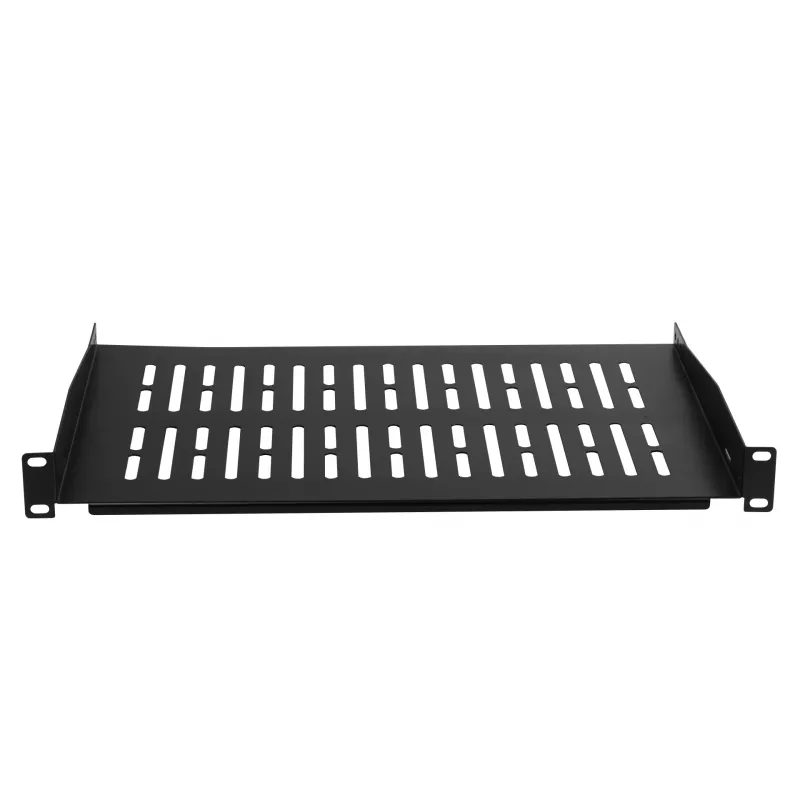 EFB Elektronik estante fijo para rack de 19 inch 1U, 350 mm de profundidad, carga de 10 kg, negro RAL 9005