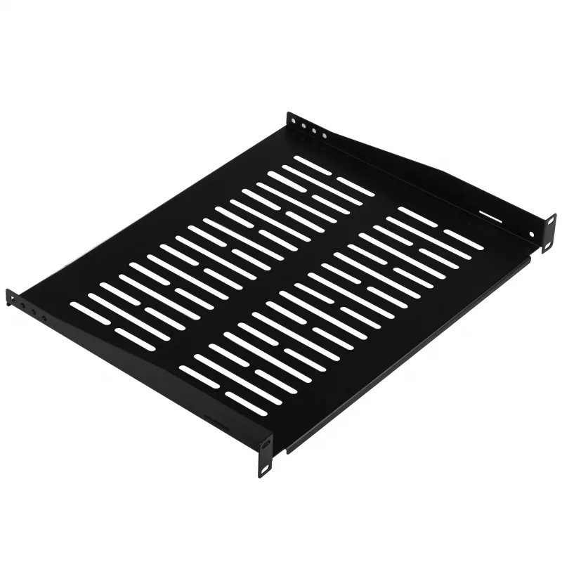 EFB Elektronik estante fijo para rack de 19 inch 1U, 350 mm de profundidad, carga de 10 kg, negro RAL 9005