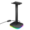 LogiLink soporte para auriculares con luz RGB, negro
