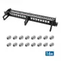 LOGILINK Patchpanel modular 16 puertos Cat.6A Keystone, 19/1U, con 3 anillos para cables, negro
