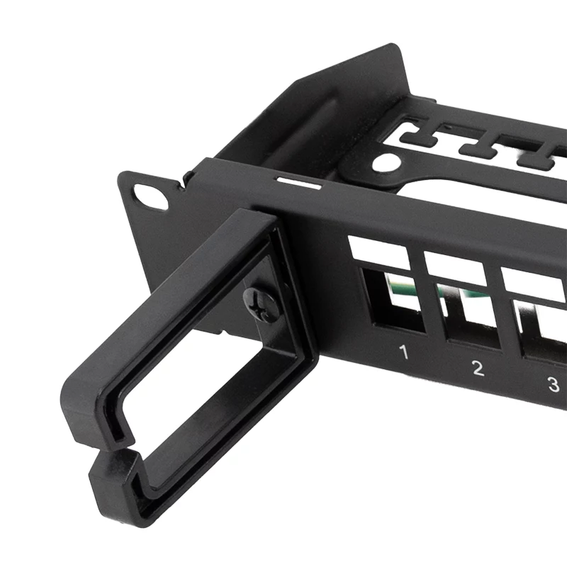 LOGILINK Patchpanel modular 16 puertos Cat.6A Keystone, 19/1U, con 3 anillos para cables, negro