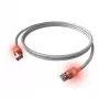 EasyLan cable de red LED DualBoot RJ45 S/FTP Cat.6a (Class EA), conector saCon, LSOH, gris, 0,5 m