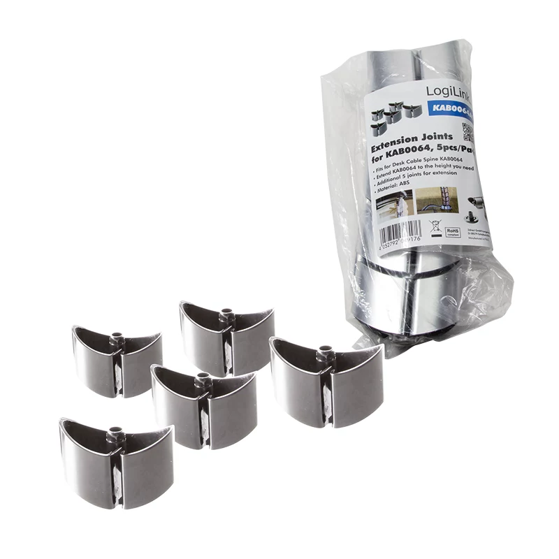 LogiLink conectores flexibles para canaleta de cables, 5 uds., negro