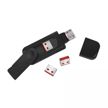 LogiLink AU0054 bloqueador de puerto USB-A con 1 llave y 4 bloqueos, versión de viaje, negro