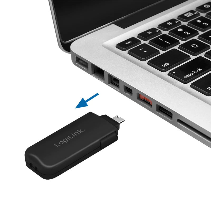 LogiLink AU0054 bloqueador de puerto USB-A con 1 llave y 4 bloqueos, versión de viaje, negro