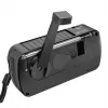 LogiLink radio de manivela Dynamo con panel solar, AM/FM, función de carga USB-C, linterna LED, alarma SOS, powerbank, negro