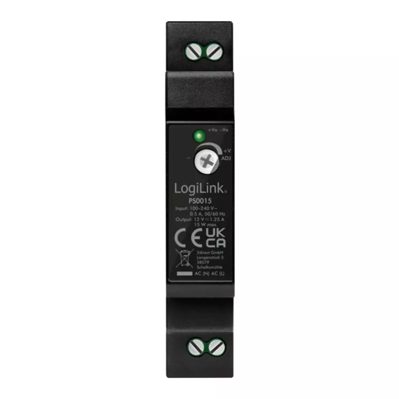 LOGILINK fuente de alimentación para carril DIN 15 W / 12 V