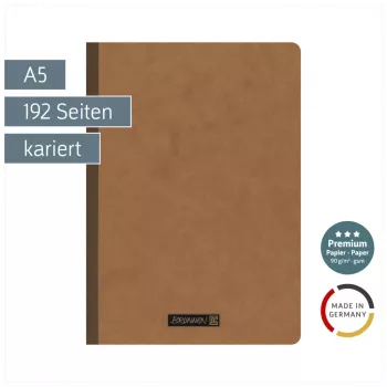 Brunnen FACT!plus cuaderno A5 cuadriculado 96 hojas marrón