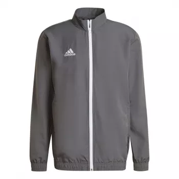 adidas Entrada 22 Chaqueta de presentación hombre gris cremallera poliéster reciclado entrenamiento fútbol