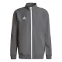 adidas Entrada 22 Chaqueta de presentación hombre gris cremallera poliéster reciclado entrenamiento fútbol