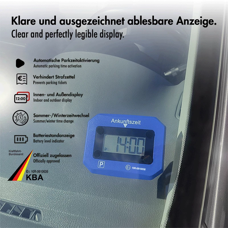 LogiLink Disco horario electrónico, certificado KBA, azul