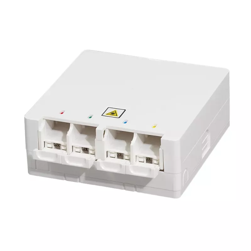 LOGILINK FTTH Roseta de terminación FB1007, 4 puertos, montaje en pared o carril DIN, blanca