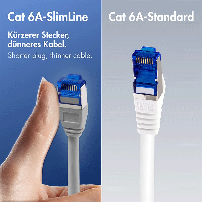 LogiLink Cat.6A Slim S/FTP Cable de parcheo LSZH, rojo, 10 m