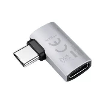 LogiLink adaptador USB4 Type-C 90°, C/M a C/H, 40 Gbit/s, 240W, 8K/60Hz, aluminio, plata