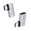 LogiLink adaptador USB4 Type-C 90°, C/M a C/H, 40 Gbit/s, 240W, 8K/60Hz, aluminio, plata