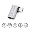 LogiLink adaptador USB4 Type-C 90°, C/M a C/H, 40 Gbit/s, 240W, 8K/60Hz, aluminio, plata