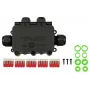 Kabelmeister Caja de Conexión IP68 de 4 Vías sin Herramientas, 450V/25A, 0,5-2,5mm², Negro