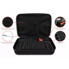 Kabelmeister caja de almacenamiento de pilas con probador integrado para AA, AAA, C, D, 9V y botón - negra