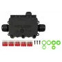 KABELMEISTER Caja de conexión de cables IP68 sin herramientas de 3 vías, Negro