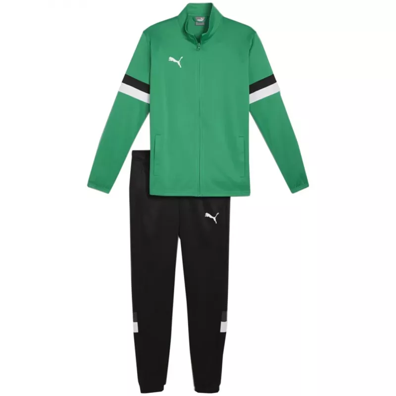 PUMA Team Rise chándal de hombre en verde pimienta y Puma Black, talla S