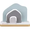 TONIES Mini estantería de suelo - casa 11003995 (rosa) - estantería de suelo rosa en forma de casa de MDF con 2 baldas, 3 compartimentos, para habitación infantil, habitación de bebé, certificada EN 71